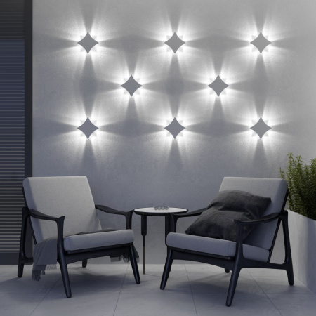 Уличные настенные светильники — Светильник настенный Elektrostandard 1631 TECHNO LED Белый купить в 