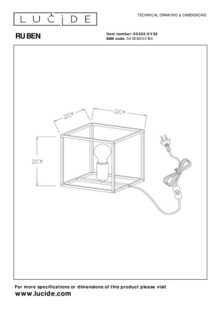 Настольные лампы — Настольная лампа LUCIDE 00524/01/30 купить в 