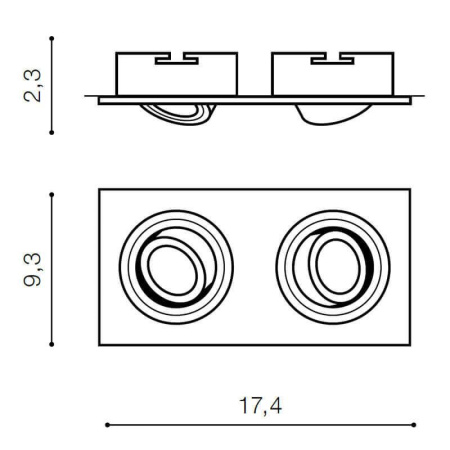 Cветильники потолочные встраиваемые — Встраиваемый светильник Azzardo Caro 2 Square AZ2438 купить в  Cветильники потолочные встраиваемые — Встраиваемый светильник Azzardo Caro 2 Square AZ2438 купить в