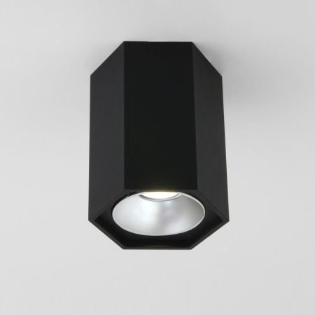 Накладные точечные светильники — Накладной светильник Elektrostandard 25036/LED 7W 4200K черный матовый/серебро купить в 