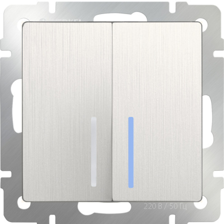 Выключатели — Выключатель Werkel WL13-SW-2G-2W-LED (перламутровый рифленый) купить в 