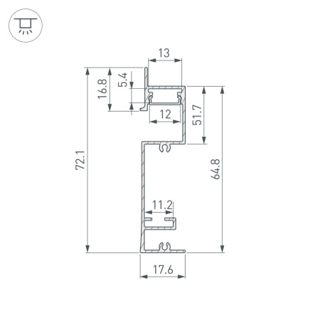 Профили для светодиодных лент — Профиль Arlight 043592 купить в  Профили для светодиодных лент — Профиль Arlight 043592 купить в