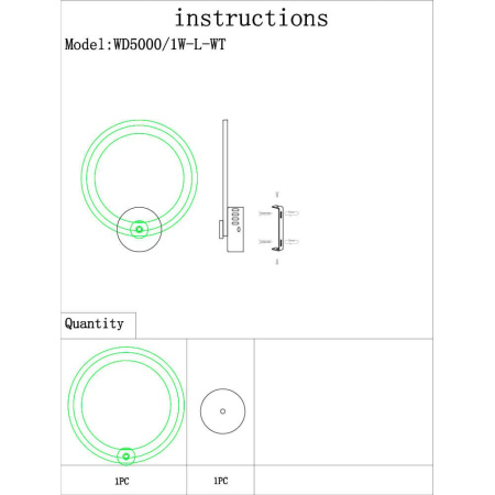 Потолочные светильники — Бра Seven Fires Merano WD5000/1W-L-WT купить в 