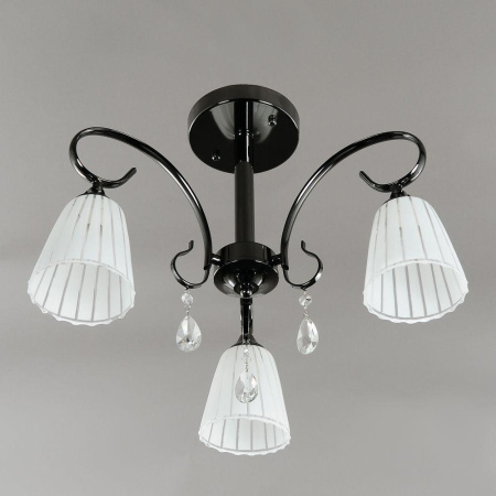 Люстры на штанге — Потолочная люстра Elvan LU-109/3-E14-Bk купить в 
