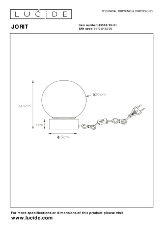 Настольные лампы — Настольная лампа LUCIDE 45563/20/61 купить в 
