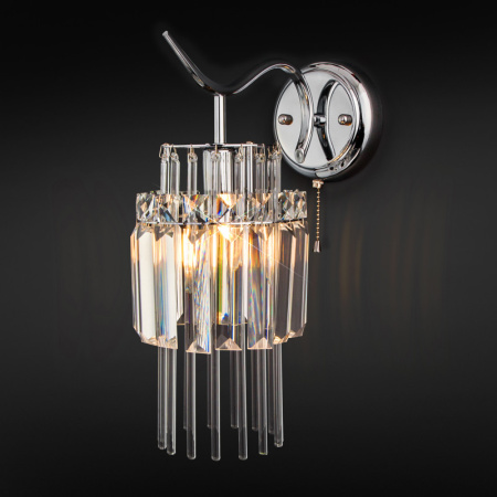 Настенные бра — Бра Eurosvet 10119/1 хром/прозрачный хрусталь Strotskis купить в 