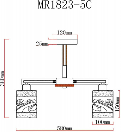 Люстры на штанге — Люстра на штанге MyFar MR1823-5C купить в 