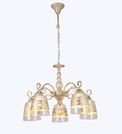 Люстры подвесные — 4805/5 белый с золотом купить в 