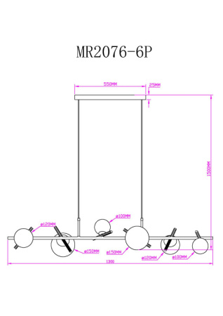 Люстры подвесные — Подвесная люстра MyFar MR2076-6P купить в 