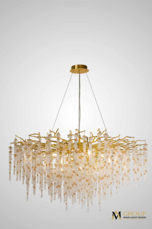 Люстры подвесные — Подвесная люстра AM Group DIAMAND D1200 Gold купить в 