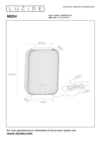 Настольные лампы — Настольная лампа LUCIDE 78592/01/30 купить в 