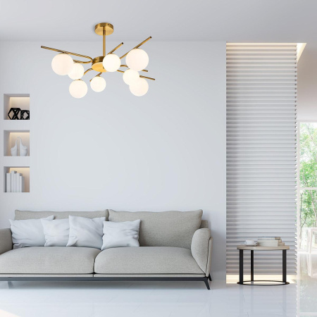 Люстры на штанге — Потолочная люстра Escada Sphere 642/8P Brass купить в 