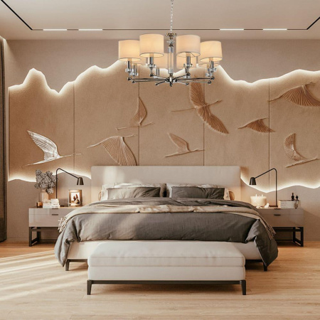 Люстры подвесные — Подвесная люстра Lumien Hall Саленто LH1049/8H-NK-WT купить в 