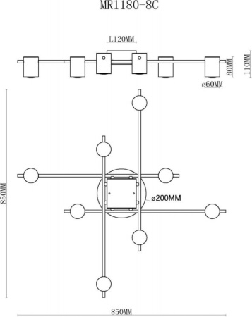 Люстры накладные — Накладная люстра MyFar MR1180-8C купить в  Люстры накладные — Накладная люстра MyFar MR1180-8C купить в