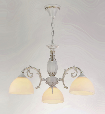 Люстры подвесные — 02923/3 белый с патиной золото купить в 