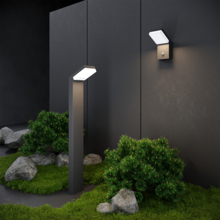 Уличные настенные светильники — Светильник настенный Elektrostandard 1541 TECHNO LED с датчиком движения Серый купить в 