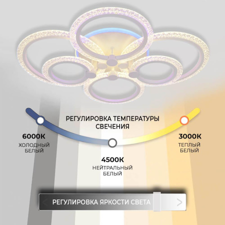 Потолочные люстры — Потолочная люстра Seven Fires Rayana SF7091/7C-WT-RGB купить в  Потолочные люстры — Потолочная люстра Seven Fires Rayana SF7091/7C-WT-RGB купить в
