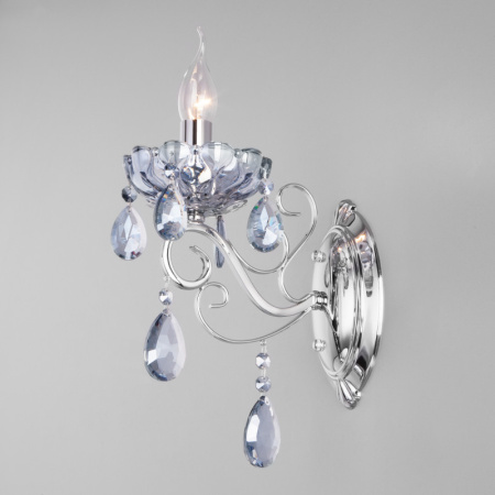 Настенные бра — Бра Eurosvet 10109/1 хром/лазурный хрусталь Strotskis купить в 