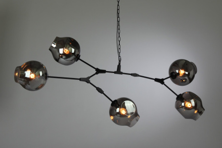 Люстры подвесные — Подвесная люстра Cosmo 1212S-5 дымчатый/черный купить в 