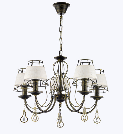 Люстры подвесные — 3058/5 черный с золотом купить в 