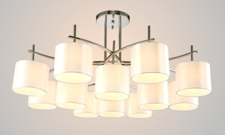 Люстры на штанге — Люстра на штанге Crystal Lux SERGIO PL8+4 NICKEL купить в 