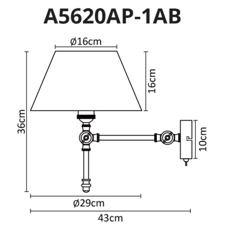 Настенные бра — Бра ARTE Lamp A5620AP-1AB купить в  Настенные бра — Бра ARTE Lamp A5620AP-1AB купить в