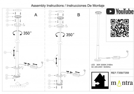 Торшеры и напольные светильники — Торшер Mantra 7358 купить в  Торшеры и напольные светильники — Торшер Mantra 7358 купить в