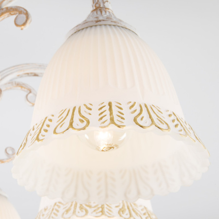 Люстры на штанге — Люстра на штанге Eurosvet 60107/8 белый с золотом купить в 