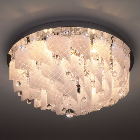 Люстры накладные — Накладная люстра Eurosvet 80117/9 хром/белый купить в 