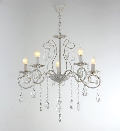 Люстры подвесные — 02667/5 белый с патиной золото купить в 