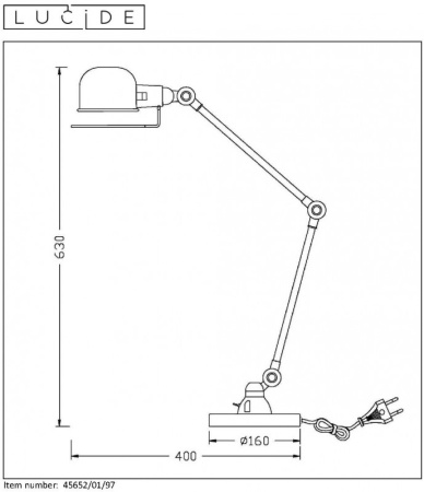 Настольные лампы — Настольная лампа LUCIDE 45652/01/97 купить в 