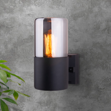 Уличные настенные светильники — Светильник настенный Elektrostandard Roil (35125/U) чёрный/дымчатый плафон купить в 