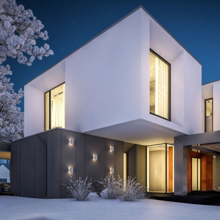 Уличные настенные светильники — Светильник настенный Elektrostandard 1632 TECHNO LED Taco белый купить в 