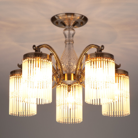 Люстры на штанге — Люстра на штанге Eurosvet 60014/5 античная бронза купить в 