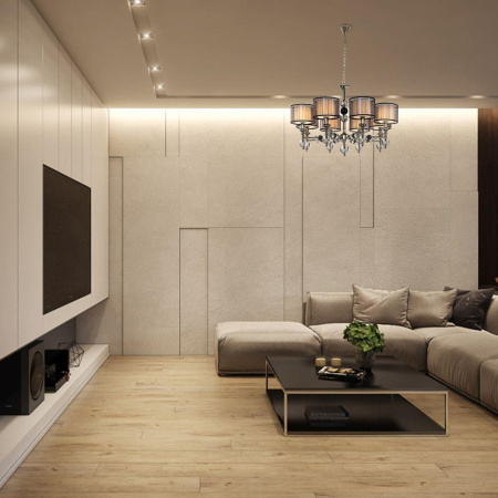 Люстры подвесные — Подвесная люстра Lumien Hall Монелья LH1054/8H-NK-WT купить в 