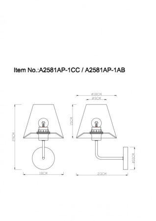 Настенные бра — Бра ARTE Lamp A2581AP-1CC купить в  Настенные бра — Бра ARTE Lamp A2581AP-1CC купить в