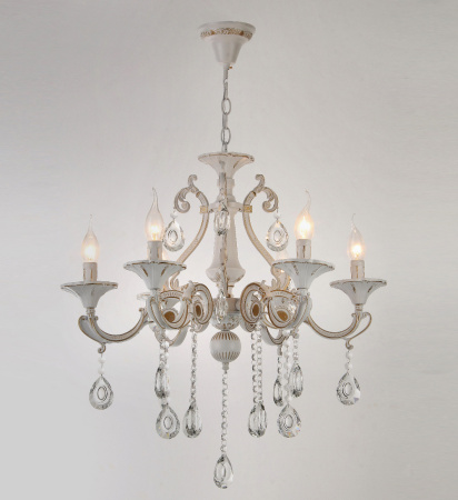 Люстры подвесные — 2648/6 белый с патиной золото купить в 