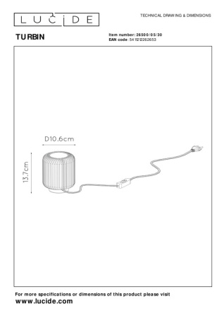 Настольные лампы — Настольная лампа LUCIDE 26500/05/30 купить в 