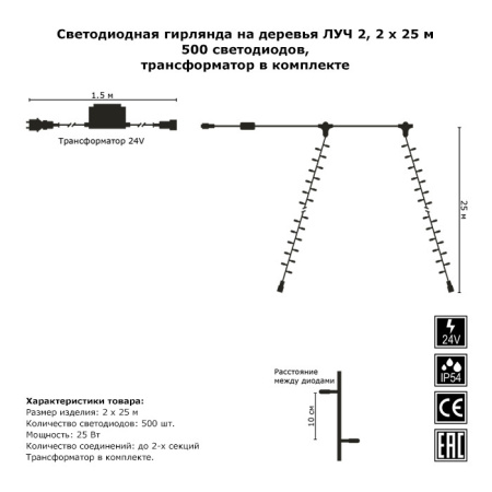 LED гирлянды на деревья — LED гирлянда на деревья Гирлянда.рф G05-1755 купить в 