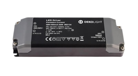 Блоки питания для светодиодной ленты — Драйвер Deko-Light Q8H-500mA/40W 27-80V 40W IP20 0,5A 862134 купить в  Блоки питания для светодиодной ленты — Драйвер Deko-Light Q8H-500mA/40W 27-80V 40W IP20 0,5A 862134 купить в