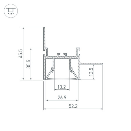 Профили для светодиодных лент — Профиль Arlight 044857 купить в  Профили для светодиодных лент — Профиль Arlight 044857 купить в