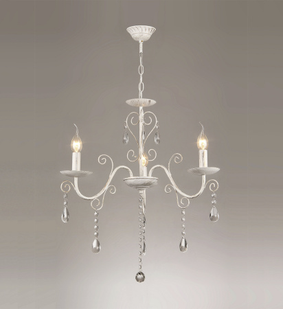 Люстры подвесные — 2841/3 белый с патиной хром купить в 