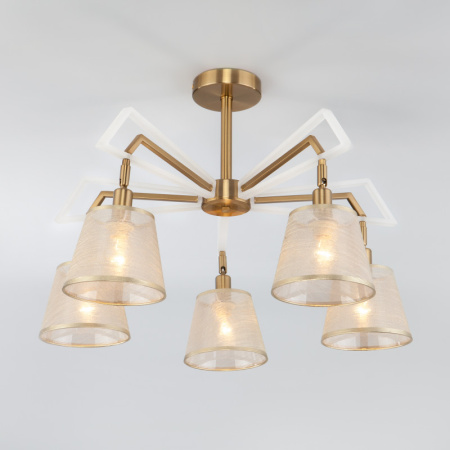 Люстры на штанге — Люстра на штанге Eurosvet 60082/5 золотая бронза купить в 