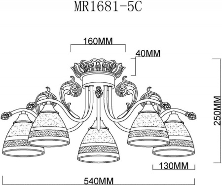 Люстры накладные — Накладная люстра MyFar MR1681-5C купить в  Люстры накладные — Накладная люстра MyFar MR1681-5C купить в