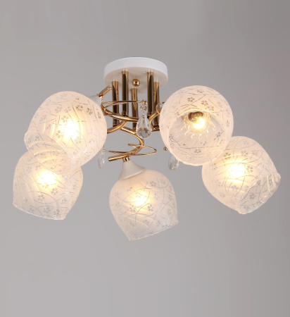 Потолочные люстры — 02651/5 белый с патиной хром купить в 