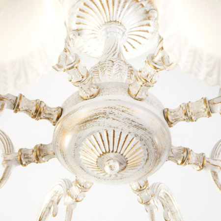 Люстры на штанге — Люстра на штанге Eurosvet 60107/8 белый с золотом купить в 