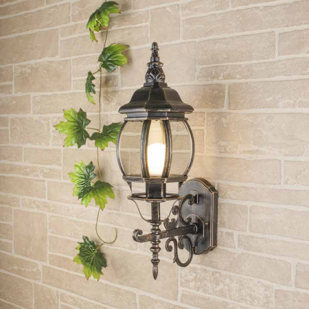 Уличные настенные светильники — Светильник настенный Elektrostandard GL 1011U черное золото купить в 