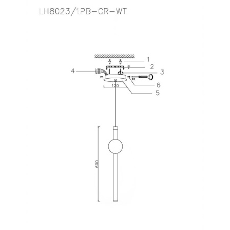 Подвесные светильники — Подвесной светодиодный светильник Lumien Hall Greniya LH8023/1PB-CR-WT купить в 