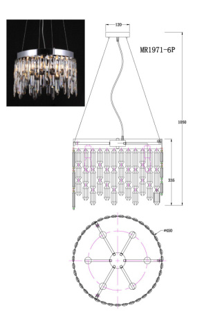 Люстры подвесные — Подвесная люстра MyFar MR1971-6P купить в 