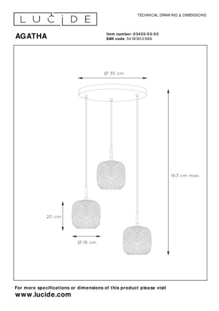 Люстры каскадные — Каскадная люстра LUCIDE 03433/03/02 купить в 
